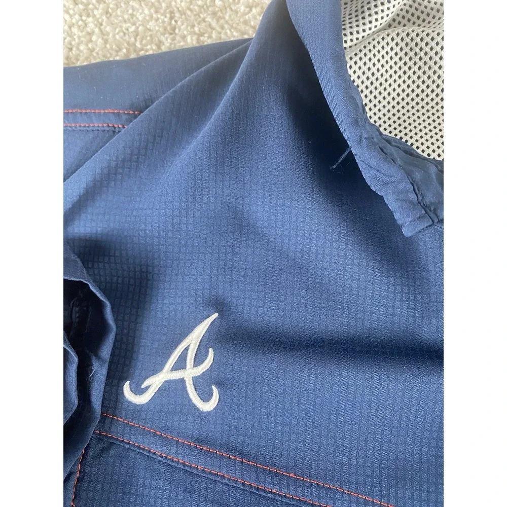 Columbia PFG Omni Shade Atlanta Braves Mens 3XLT Shirt Blue Vented Wicking MLB
